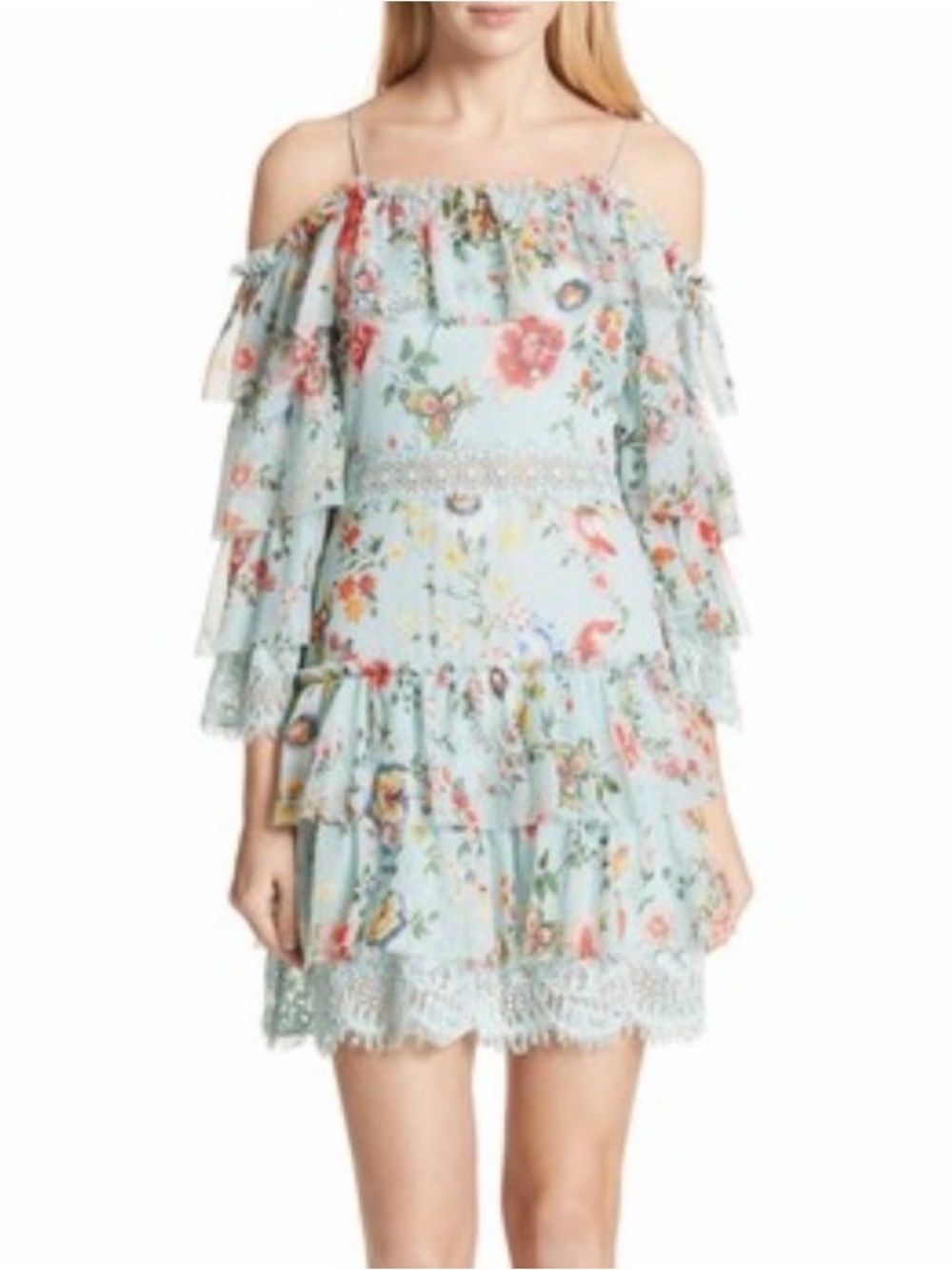 Alice + Olivia Santos 100% Silk Sz 4 NWT $550 LINED Fairycore Cottagecore Chic